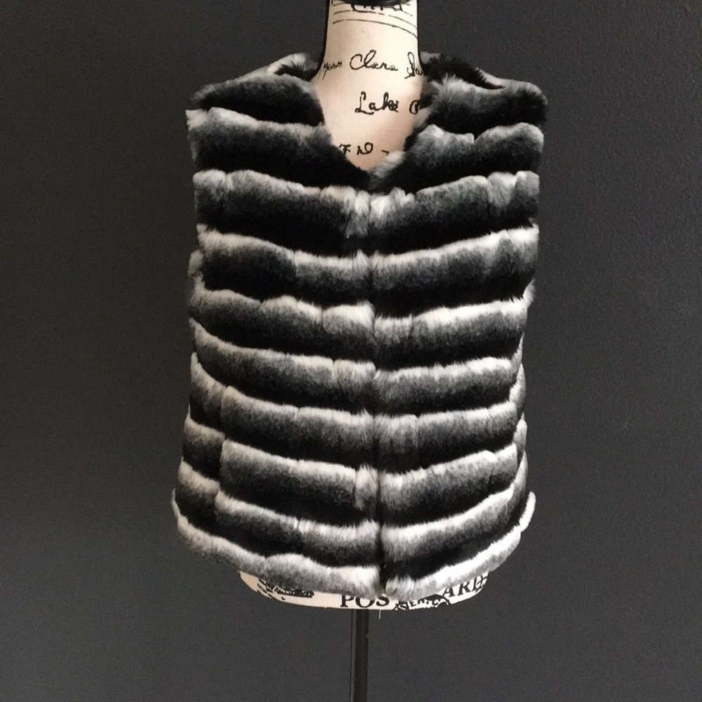 Faux chinchilla fur vest